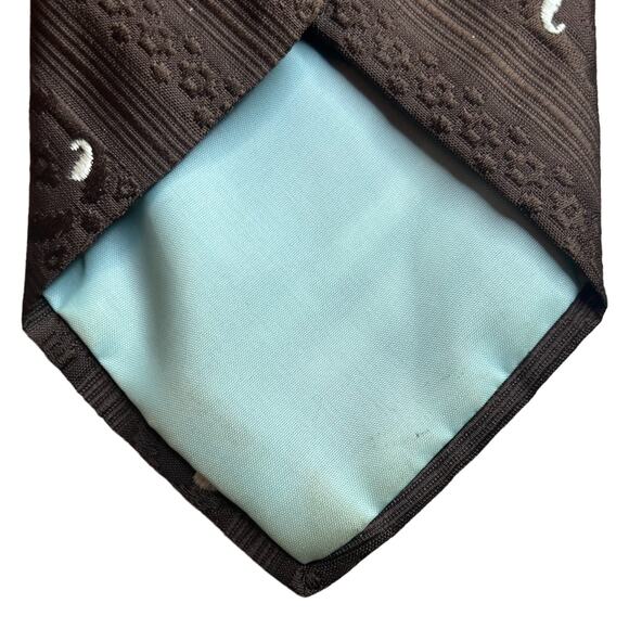 Brown Embroidered Tie - Picture 7 of 7